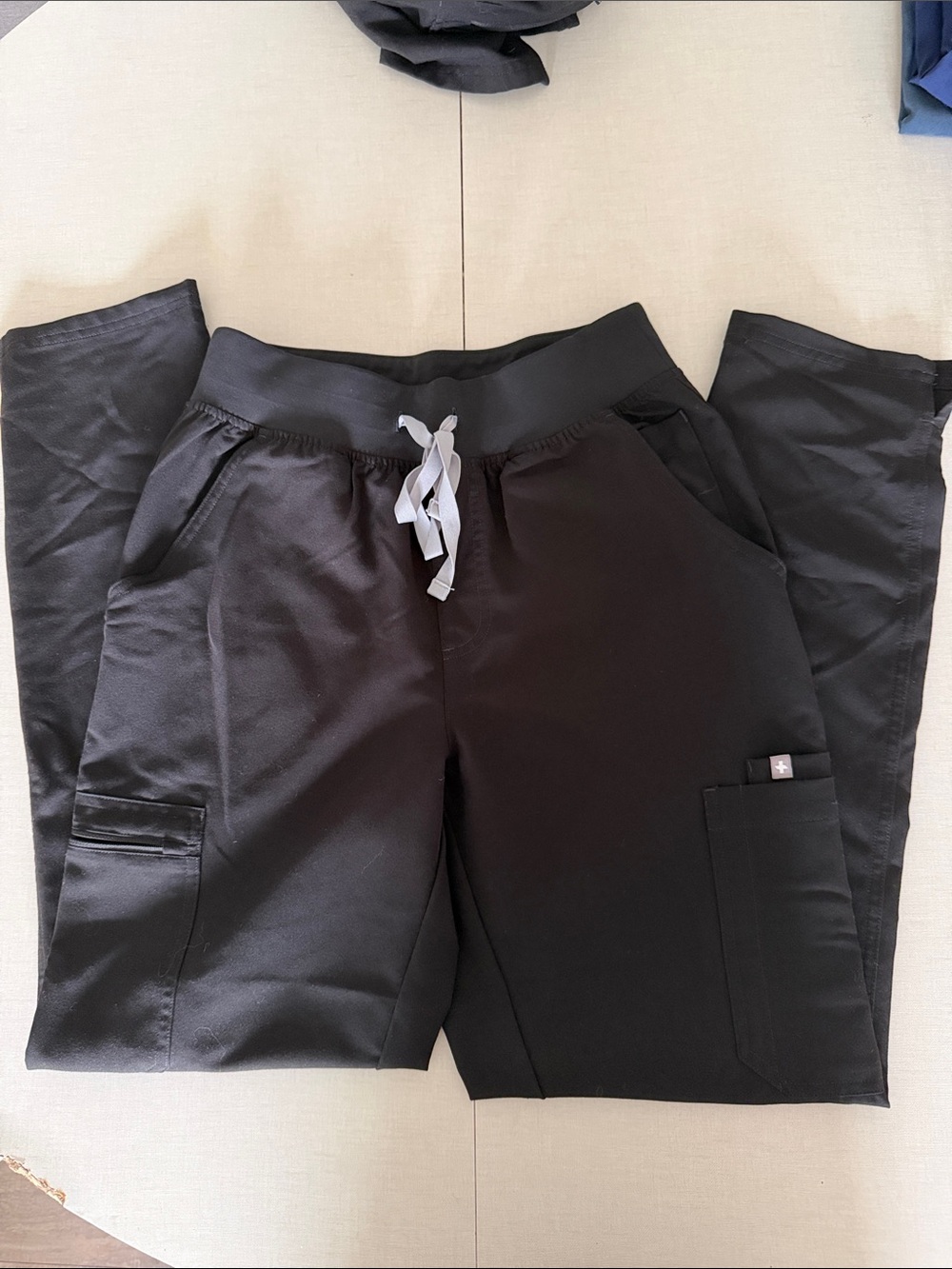 Black Figs High waisted Yola Drawstring Cargo Scrub Pants